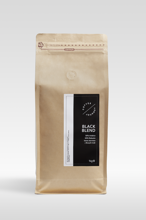 Kawa ziarnista 50 % arabika 50 % robusta z Brazylii i Indii Black Blend Coffee Journey