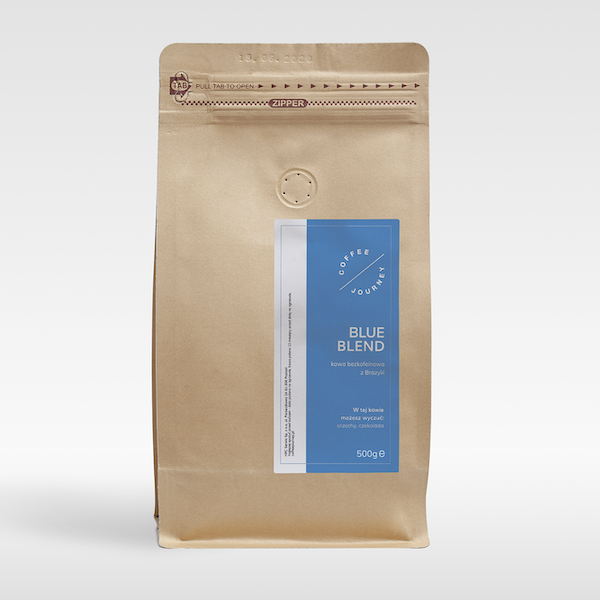 Kawa ziarnista Blue Blend 100 % arabika z Brazylii bezkofeinowa Coffee Journey
